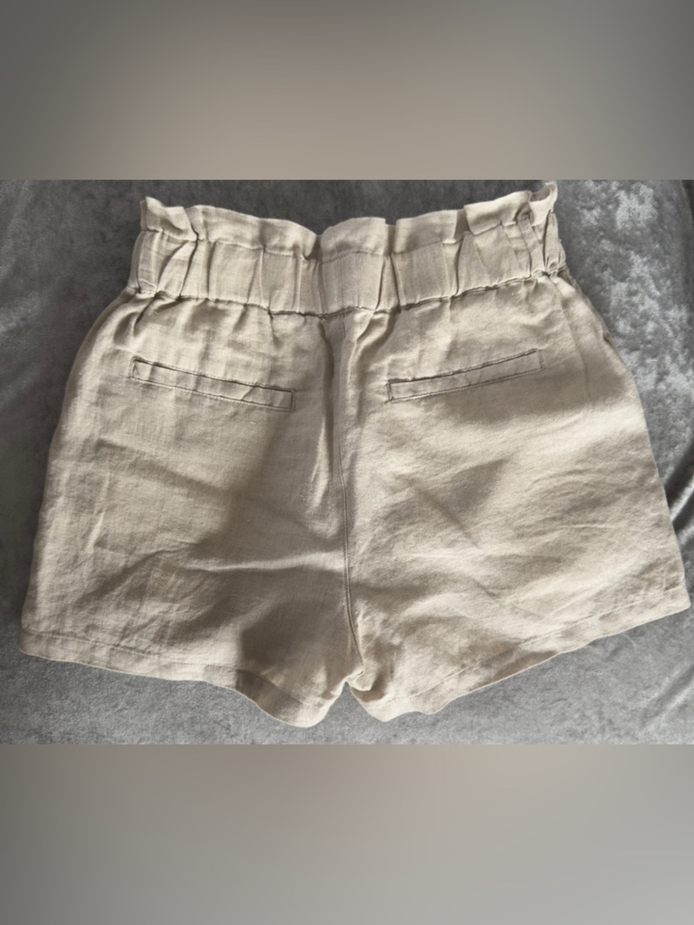 CC California Linen Blend Paperbag Waist Shorts Beige-Laundry by Shelli Segal S - Picture 4 of 9